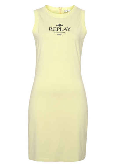 Replay Jerseykleid aus reiner Baumwolle mit Logoprint