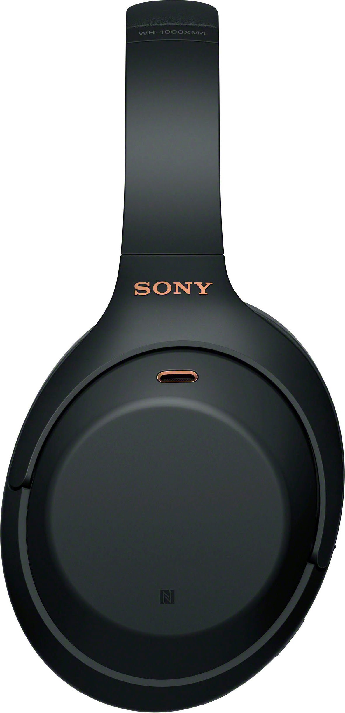 kabelloser (Noise-Cancelling, Sensor, schwarz Schnellladefunktion) Touch Over-Ear-Kopfhörer Sony One-Touch WH-1000XM4 NFC, Verbindung NFC, via Bluetooth,