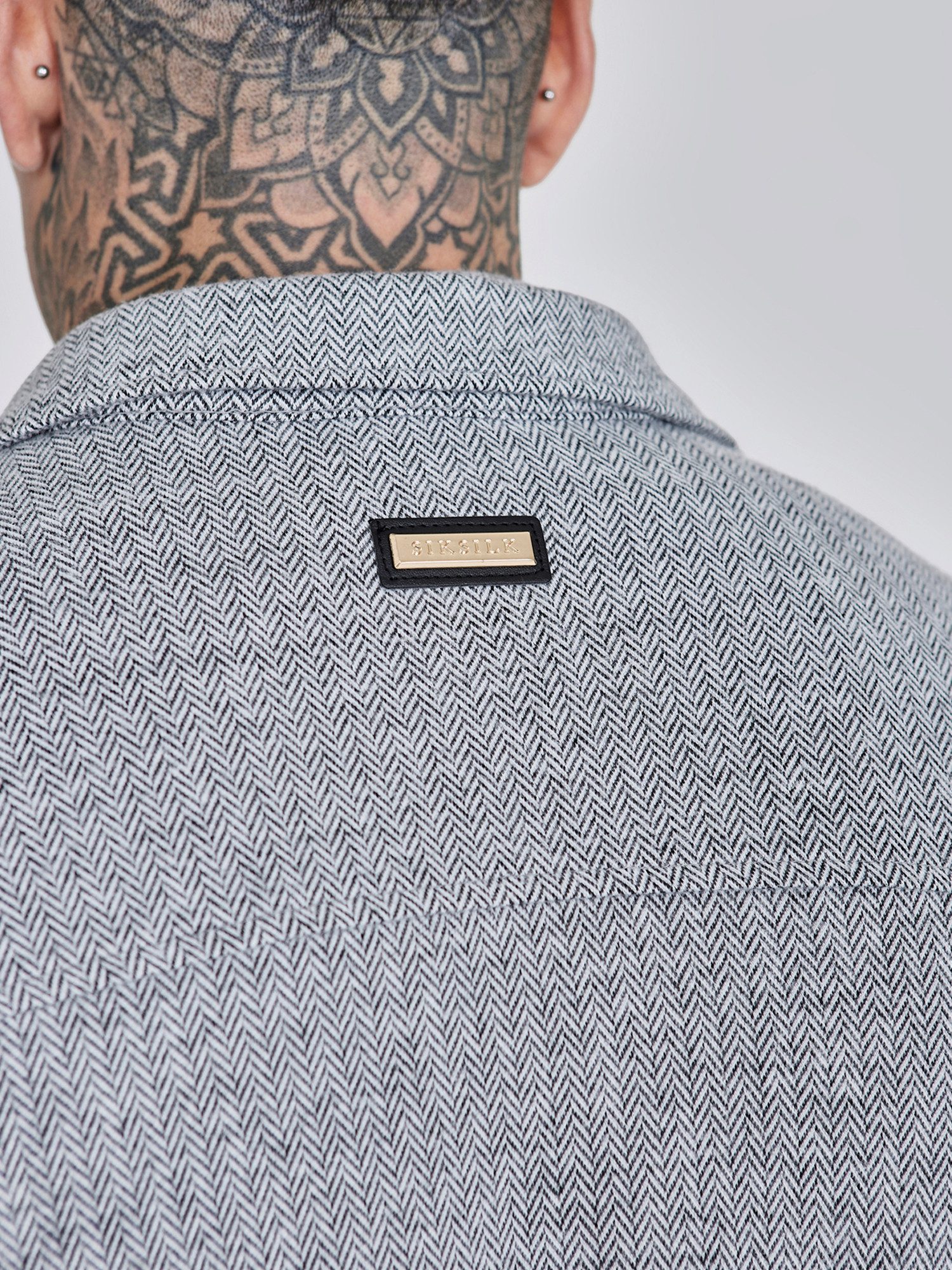 Siksilk Hemdjacke SikSilk Herren Graues Smart Overshirt günstig online kaufen