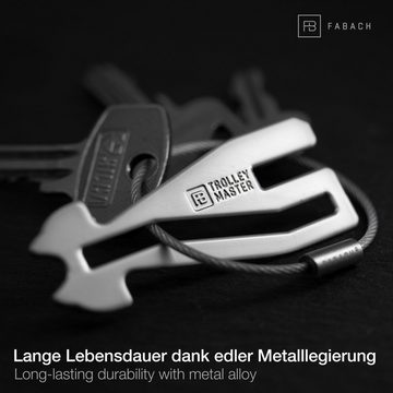 FABACH Schlüsselanhänger Trolley Master Silber Einkaufswagenlöser - öffnet ALLE Einkaufswagen (1-tlg)