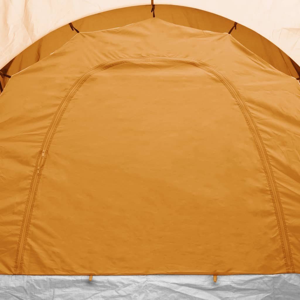 6 Orange Campingzelt Grau Personen und Wurfzelt vidaXL