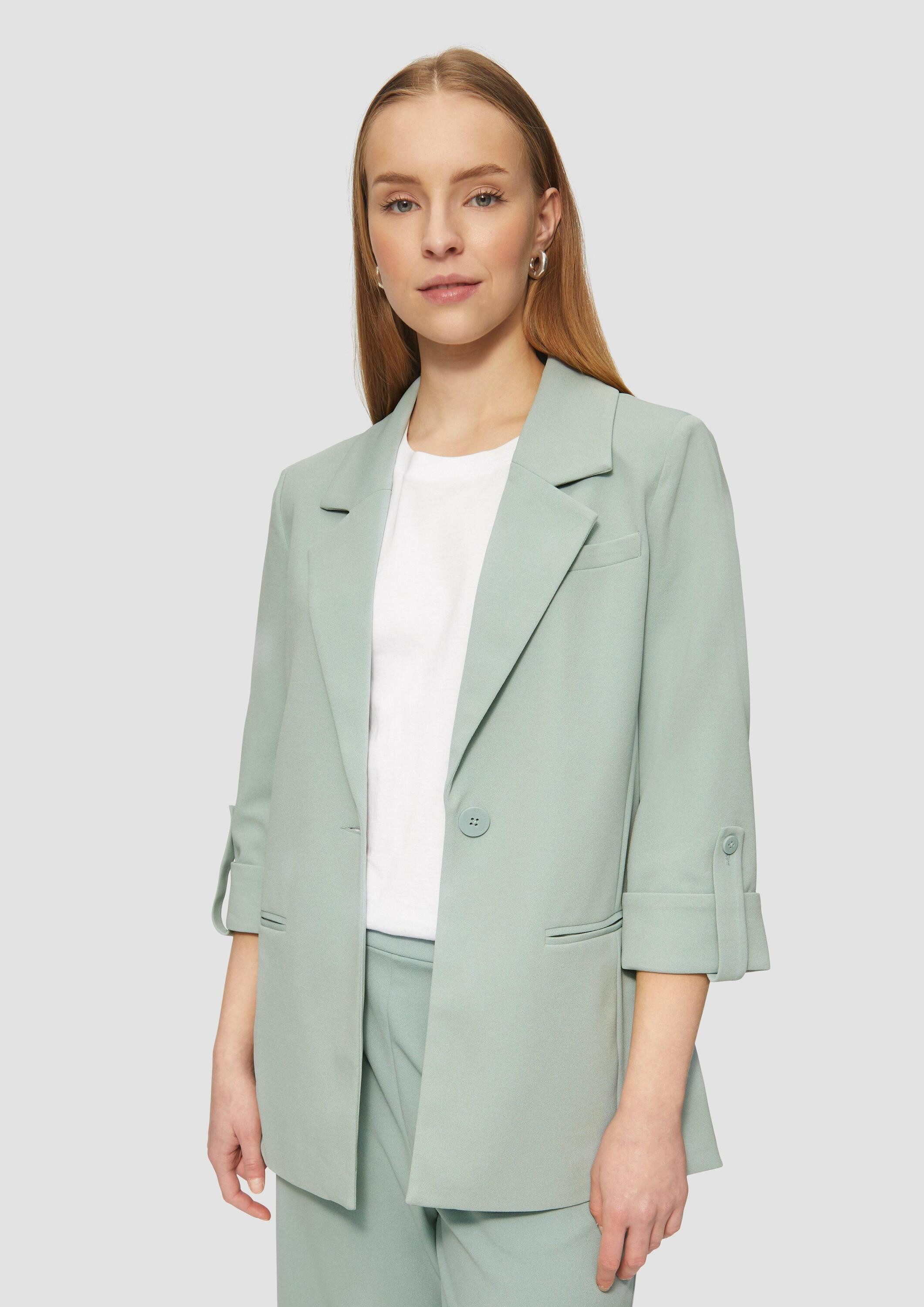QS Jackenblazer Indoor-Blazer Interlock-Blazer mit Krempelarm günstig online kaufen