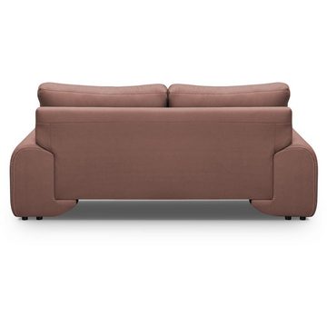 Beautysofa 2-Sitzer Maxime lux, 2-Sitzer Sofa im modernes Design aus Kunstleder, mit Wellenunterfederung, mit dekorativen Nähten