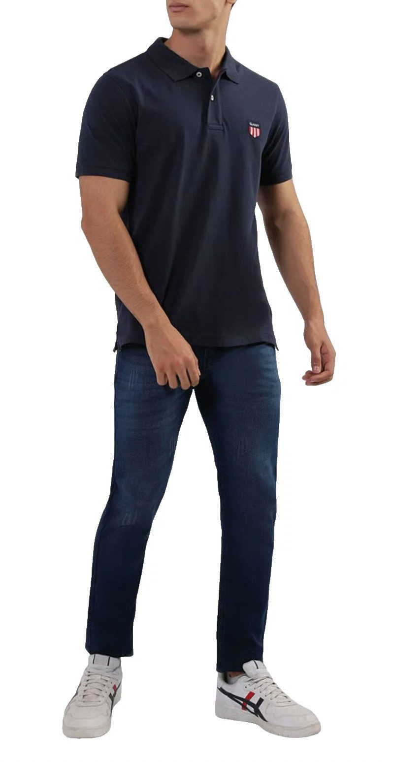 Gant Poloshirt Herren Retro Shield Pique Logo Regular Comfort Fit Retro Shield Logo Stickerei aus den 90ern