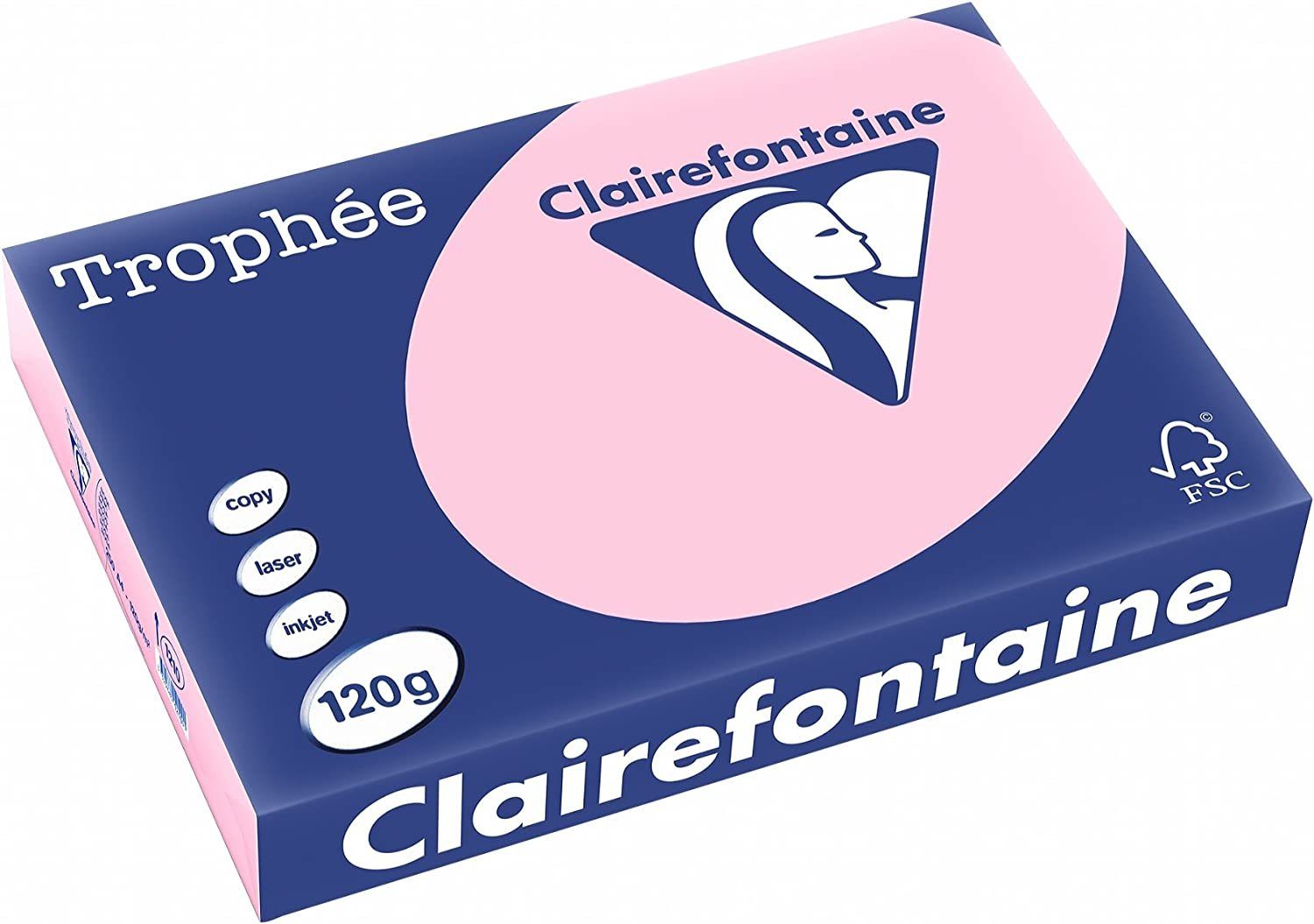 CLAIREFONTAINE Drucker- und Kopierpapier 120g/m² Rosa 250 Trophée Blatt Clairefontaine - 1210C DIN-A4