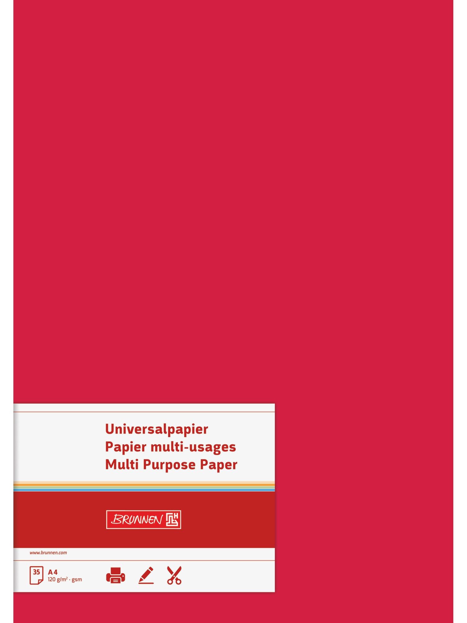 Baier Kindersitz Drucker- und Kopierpapier Multifunktionspapier A4 120 g/m² mittelrot 35 Blatt