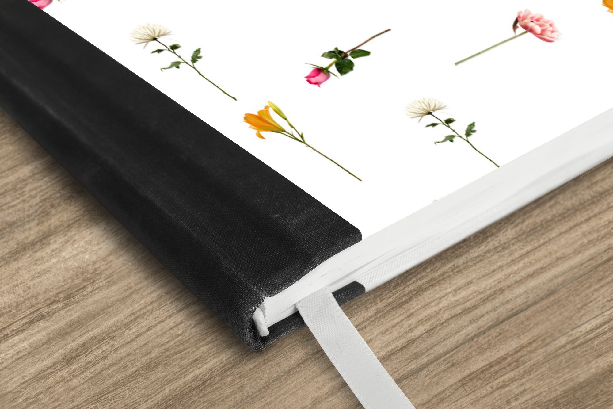 MuchoWow Notizbuch Blumen - Seiten, Farben, - Merkzettel, Notizheft, Haushaltsbuch Journal, Flora A5, 98 Tagebuch