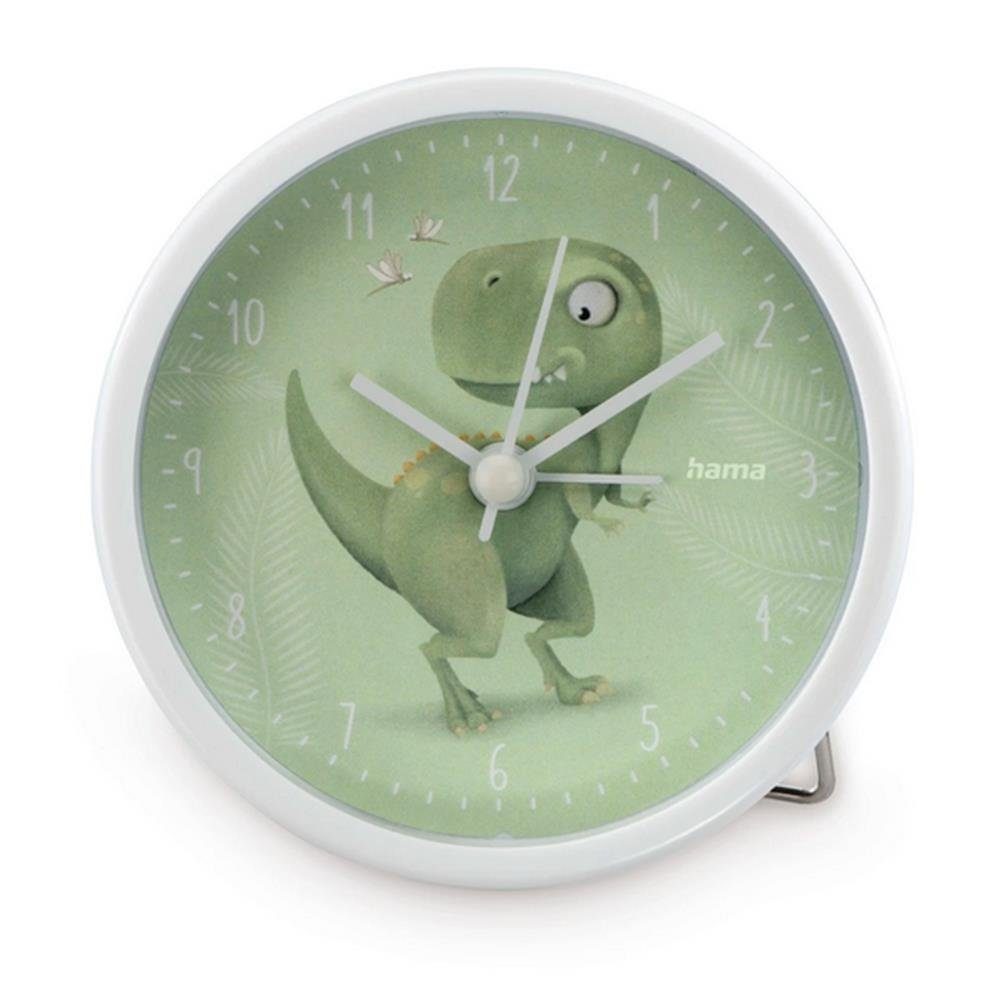 Hama Kinderwecker Happy Dino 9,2cm Grün analog geräuscharm