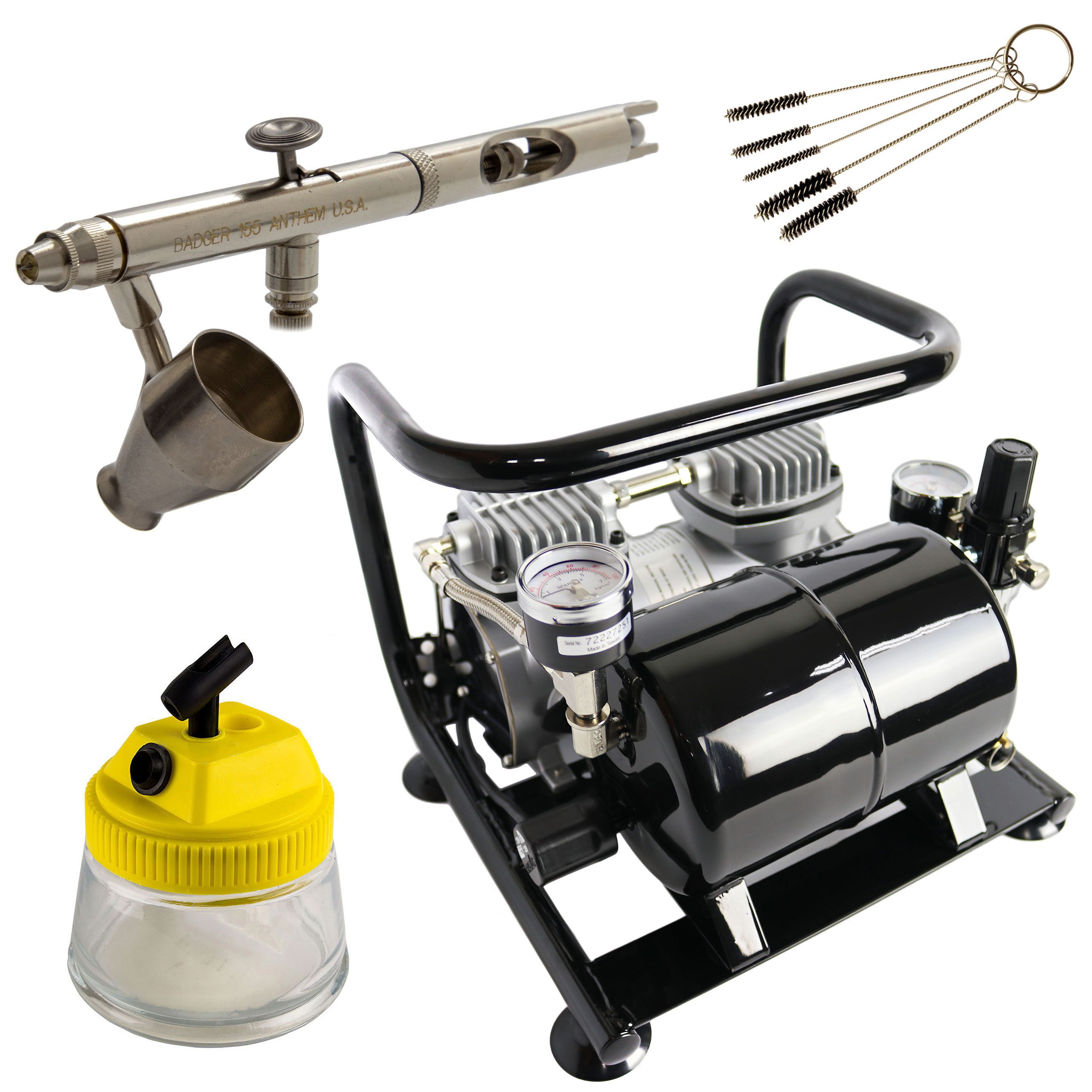 Airbrush-City Airbrush-Kompressor Sparmax AC-500 + Badger 155 Airbrushpistole Bodypainting Set 23