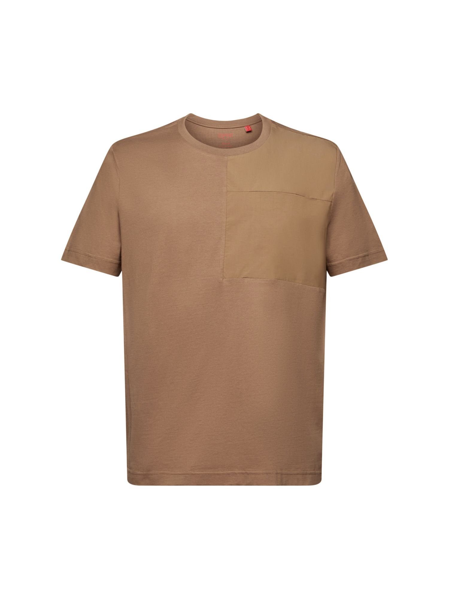 Esprit T-Shirt T-Shirt aus Jersey mit Brusttasche (1-tlg) BARK