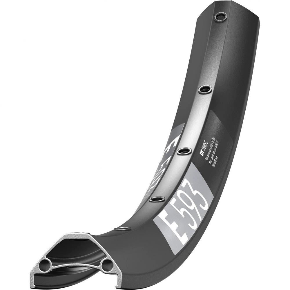 DT Swiss Laufrad DT Swiss Felge E 593 26" 28 Loch Schwarz - robuste Enduro-Felge mit 30