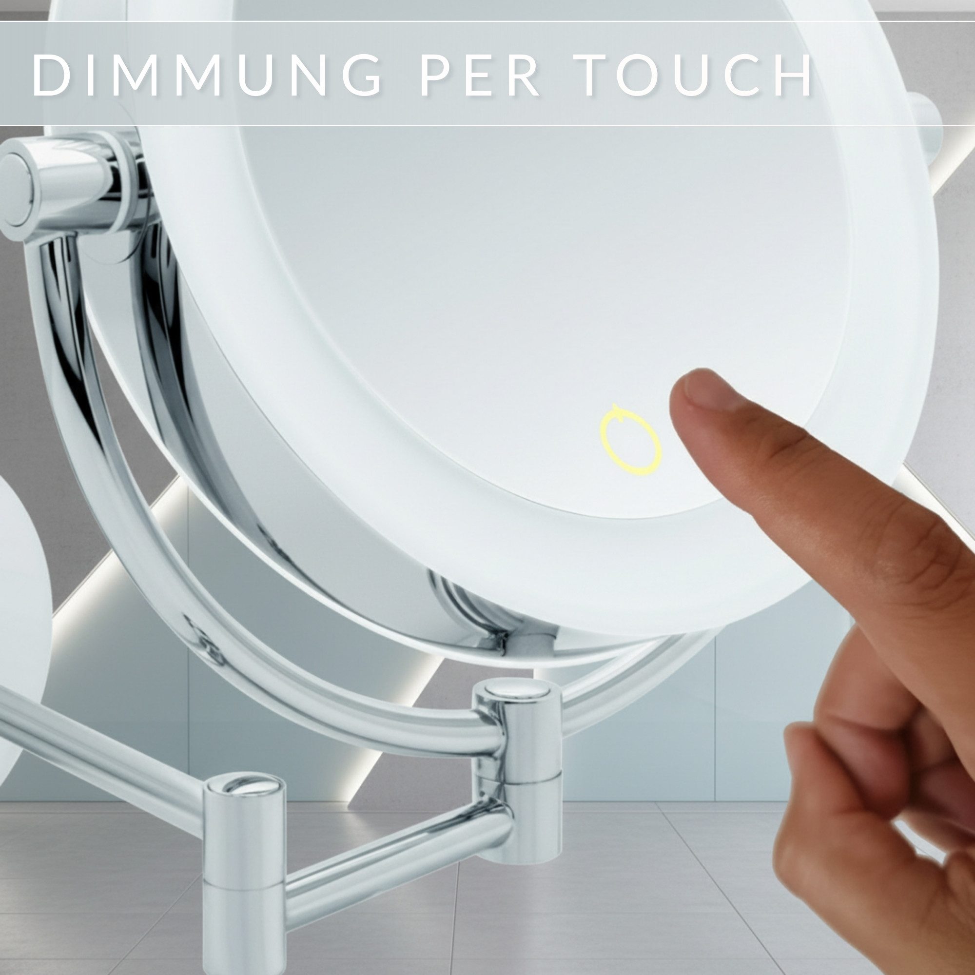 Libaro Kosmetikspiegel mit Beleuchtung TOKIO LED Schminkspiegel 3-fach & 7-fach Vergrößerung, XXL Vergrößerungsspiegel mit Stecker, Schminkspiegel dimmbar, klappbar