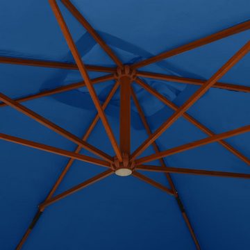 furnicato Sonnenschirm Ampelschirm mit Holzmast 400x300 cm Azurblau