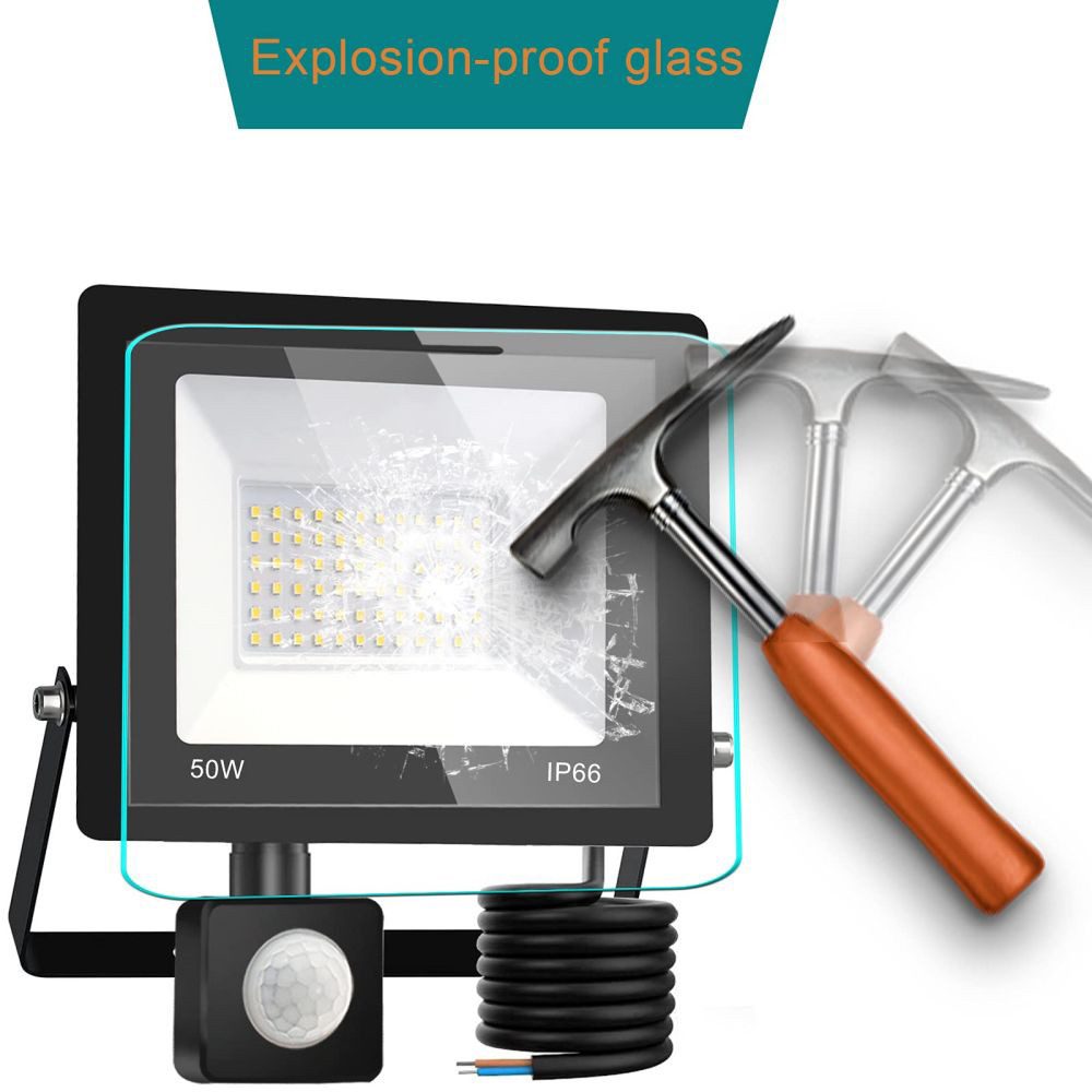 PRIISF LED Flutlichtstrahler Fluter Strahler Light Außenleuchte Scheinwerfer Flutlicht 6500K 3000LM, 30W, LED fest integriert, Kaltweiß, IP66 Wasserdicht Spotlight Wandleuchte mit Bewegungsmelder 30/50/100W