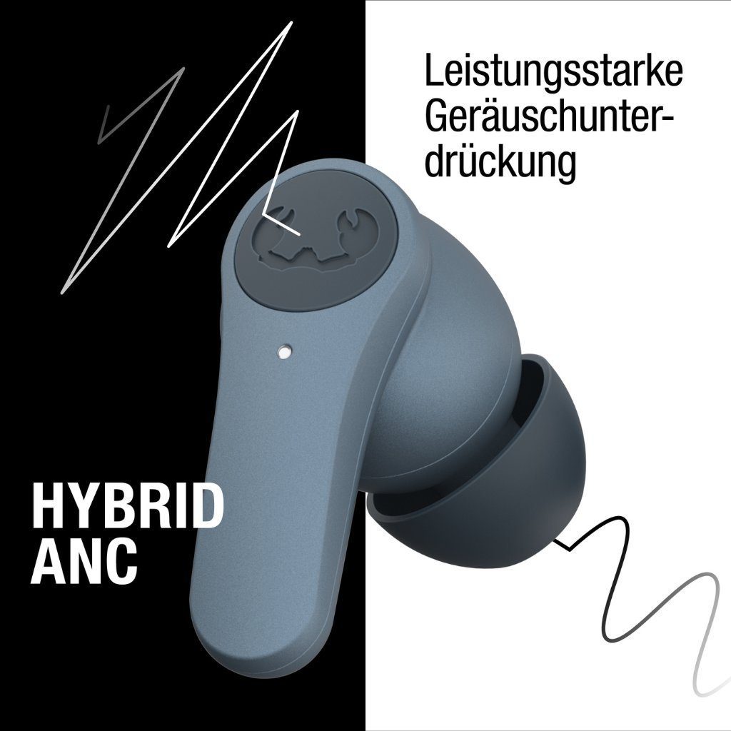 Fresh´n Rebel Twins Rise Kopfhörer Geräuschunterdrückung gleichzeitig Geräte (Aktive Mehrpunktverbindung verbinden) Windgeräuschunterdrückung, (2 (Hybrid-ANC), Dive Blue