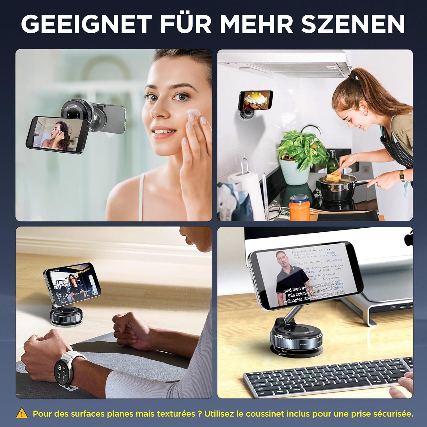 Athlix Handy-Halterung Vakuum Magnet Handyhalterung Auto für Magsafe 360° Drehbar Halterung, (35 KG Tragkraft, N52-Magnet, für Apple/Google Pixel/Samsung) – Bild 5 von 5