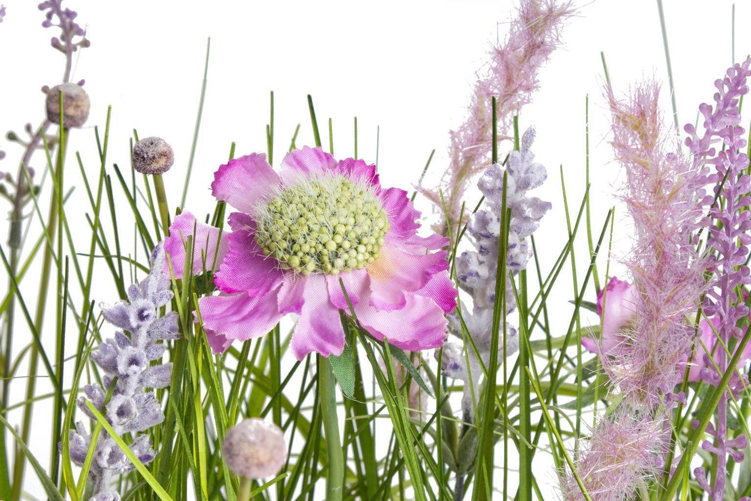 Kunstblume Wiesenblumen im Kunststofftopf Höhe cm 42 Gras, Botanic-Haus