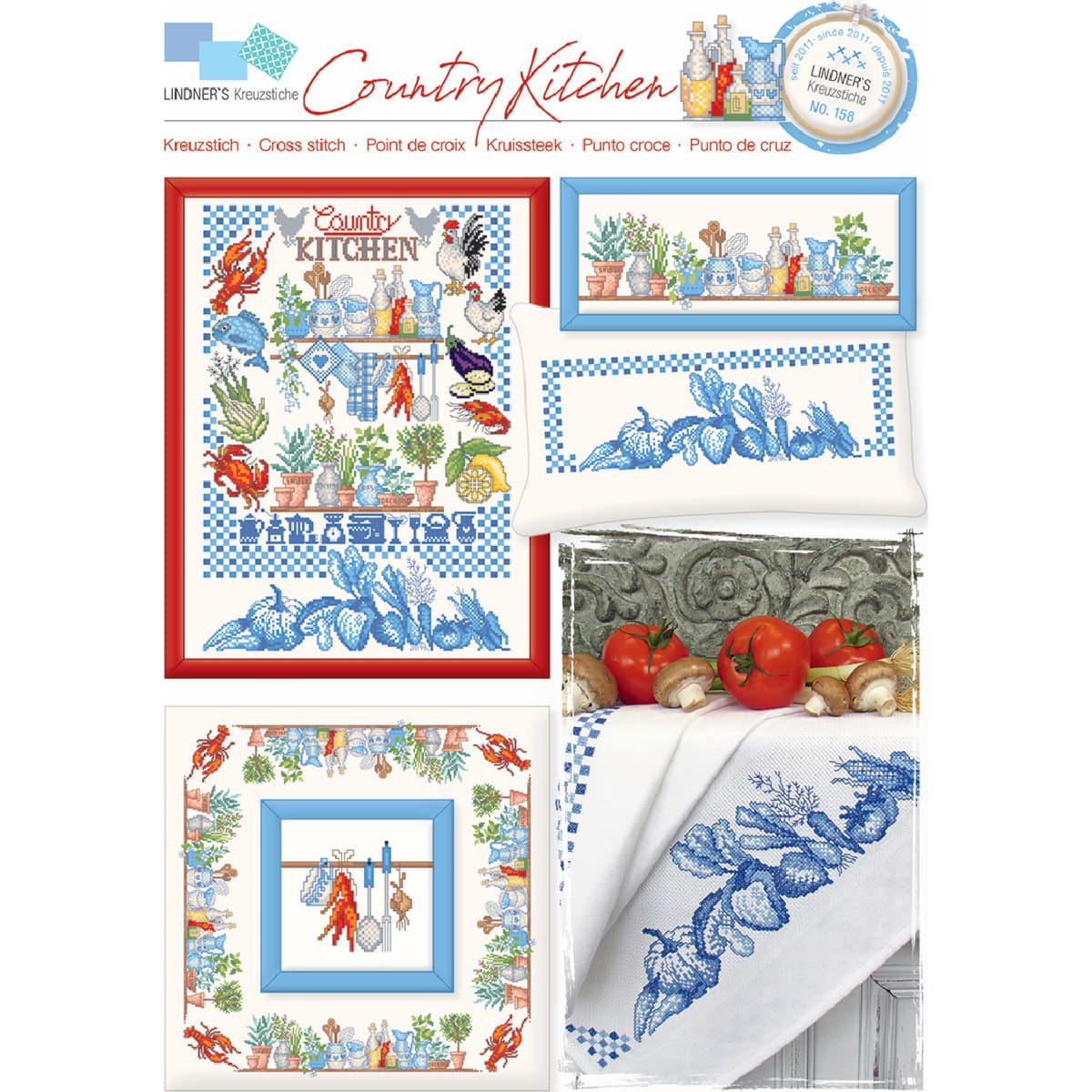 Lindner´s Kreuzstiche Kreativset Lindner´s Kreuzstich Zählmuster Vorlage "Country Kitchen", 158, (embroidery kit by Marussia)
