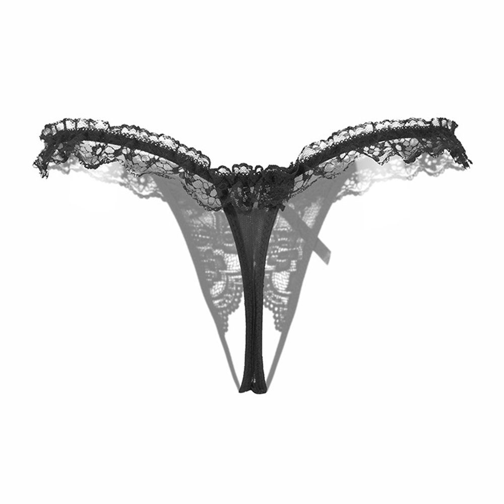 Lovolotti String-Ouvert Sexy Unterhose String Tanga Slip LO-L23 (Damen transparente String Panty mit Perlen) Nachtwäsche Reizwäsche Sexy Unterwäsche Durchsichtig