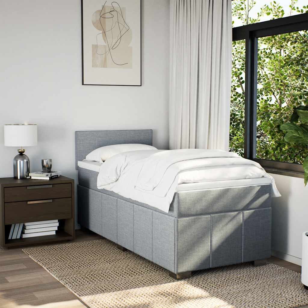 vidaXL Bett Boxspringbett mit Matratze Hellgrau günstig online kaufen