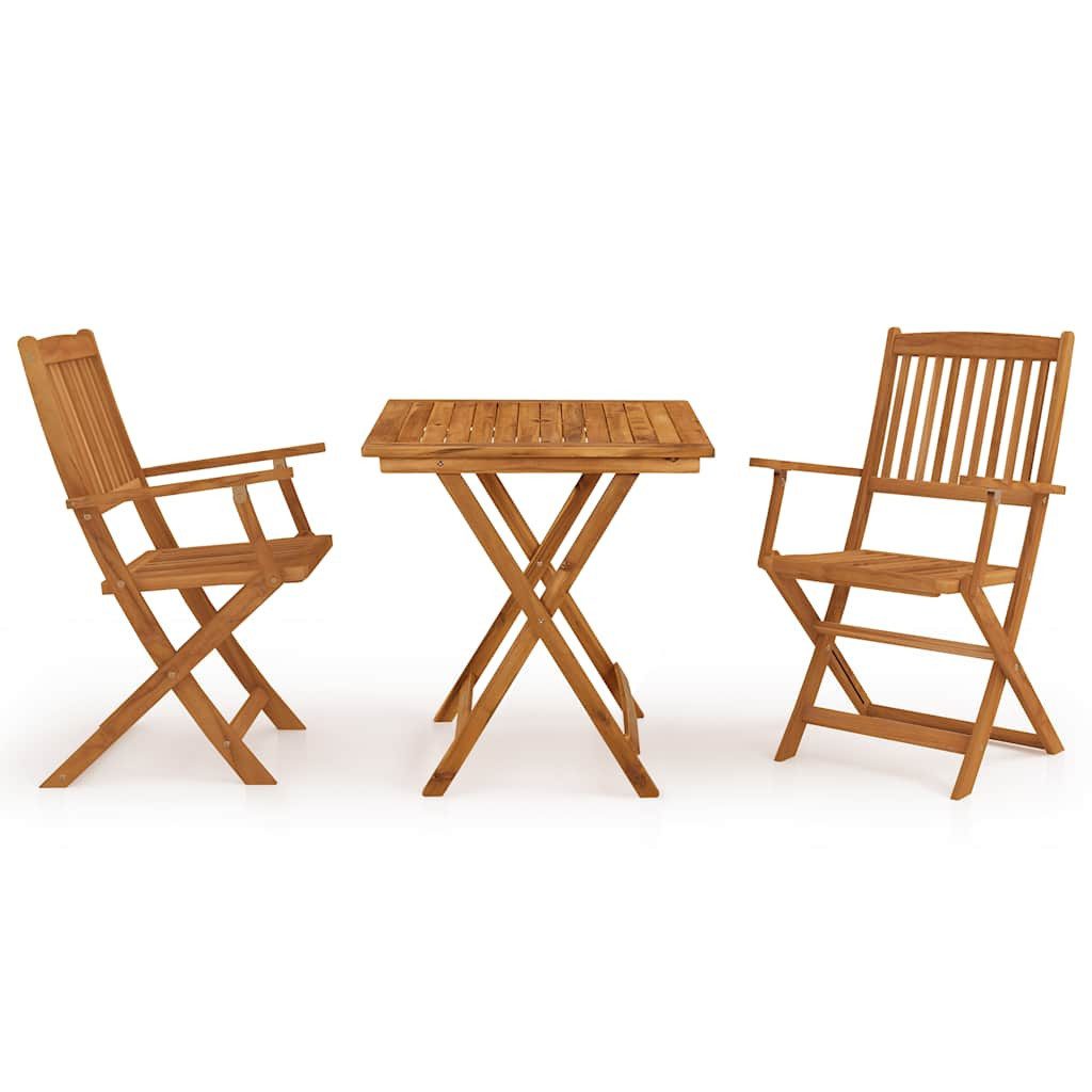 vidaXL Garten-Essgruppe 3-tlg. Garten-Essgruppe Klappbar Massivholz ..., (1-tlg)