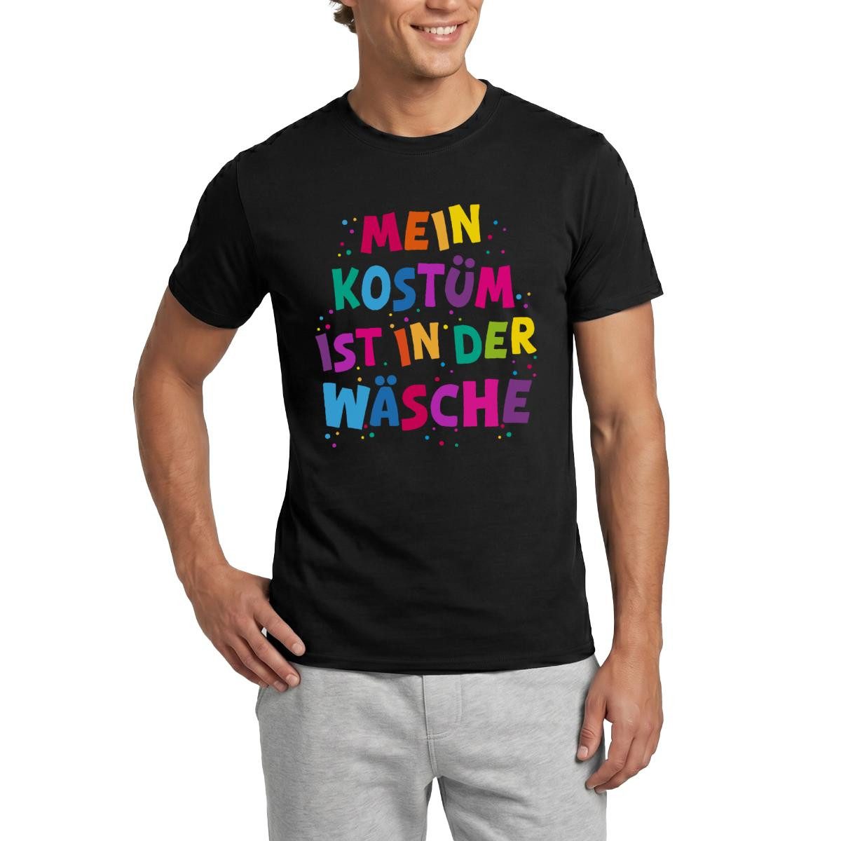 T-Shirt Mein Kostüm Ist In Der Wäsche Fasching Karneval Männer T-Shirt
