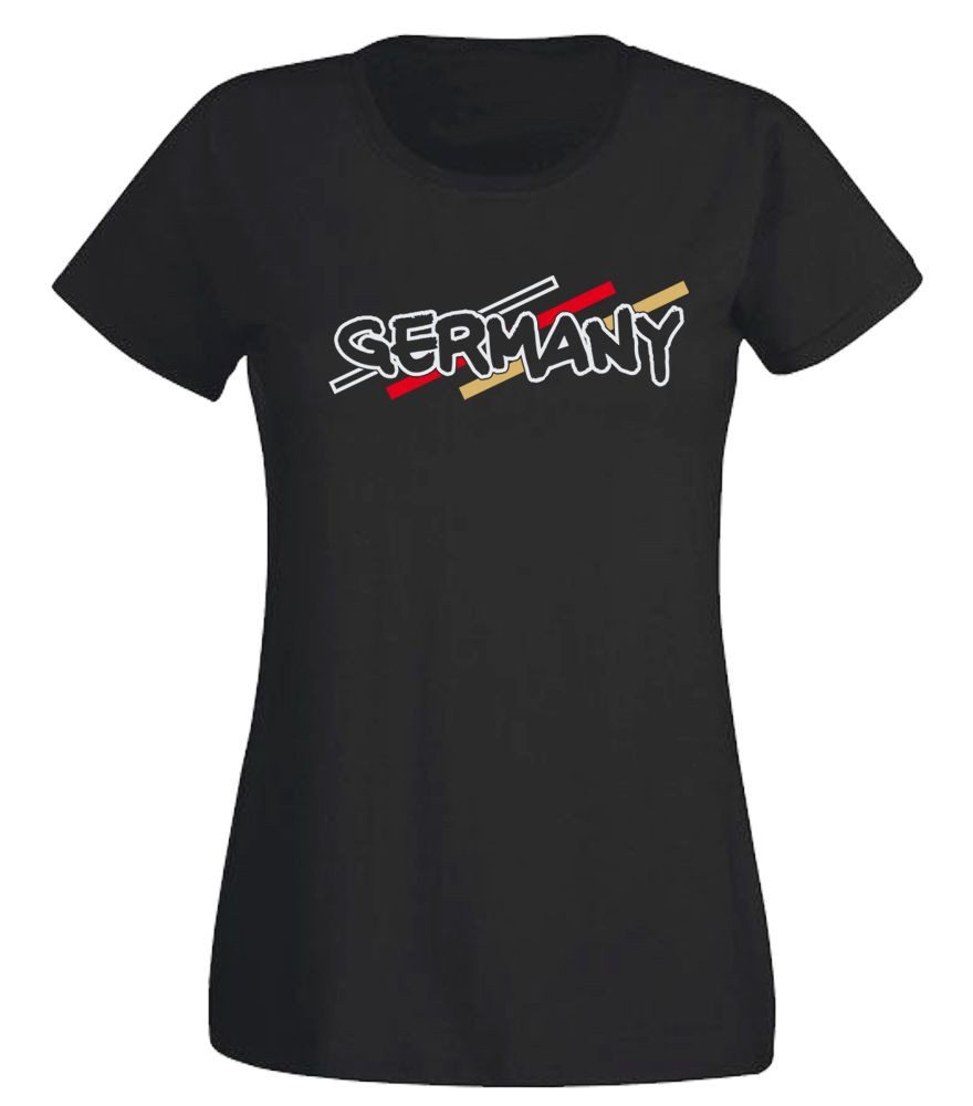 G-graphics T-Shirt Germany – Flagge Slim-fit Damen T-Shirt mit einem Motiv für den echten Fan