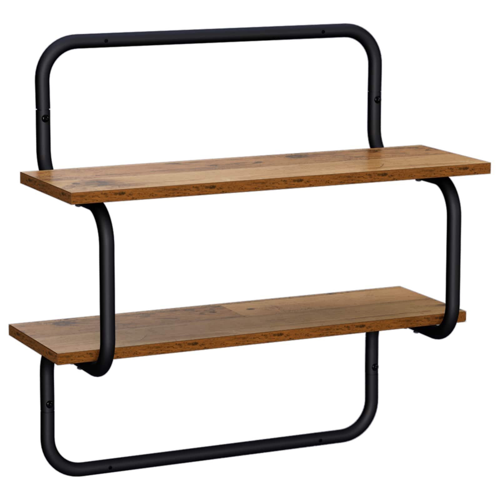 vidaXL Regal 2-stufiges Wandregal Altholz 80 x 24,5 x 61 cm Holzwerkstoff, 1-tlg.