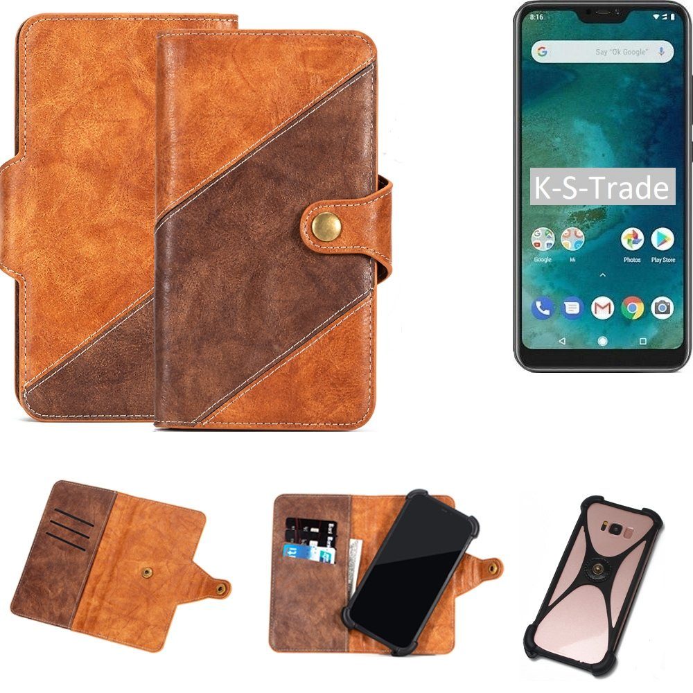 K-S-Trade Handyhülle für Xiaomi Mi A2 Lite, Handy-Hülle Schutz-Hülle Bookstyle Case Wallet-Case Handy Cover