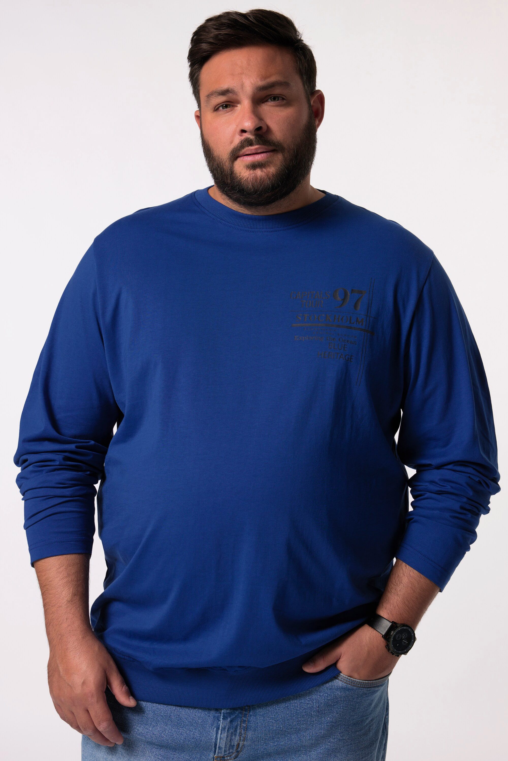 T-Shirt Langarmshirt Bauchfit Brustprint