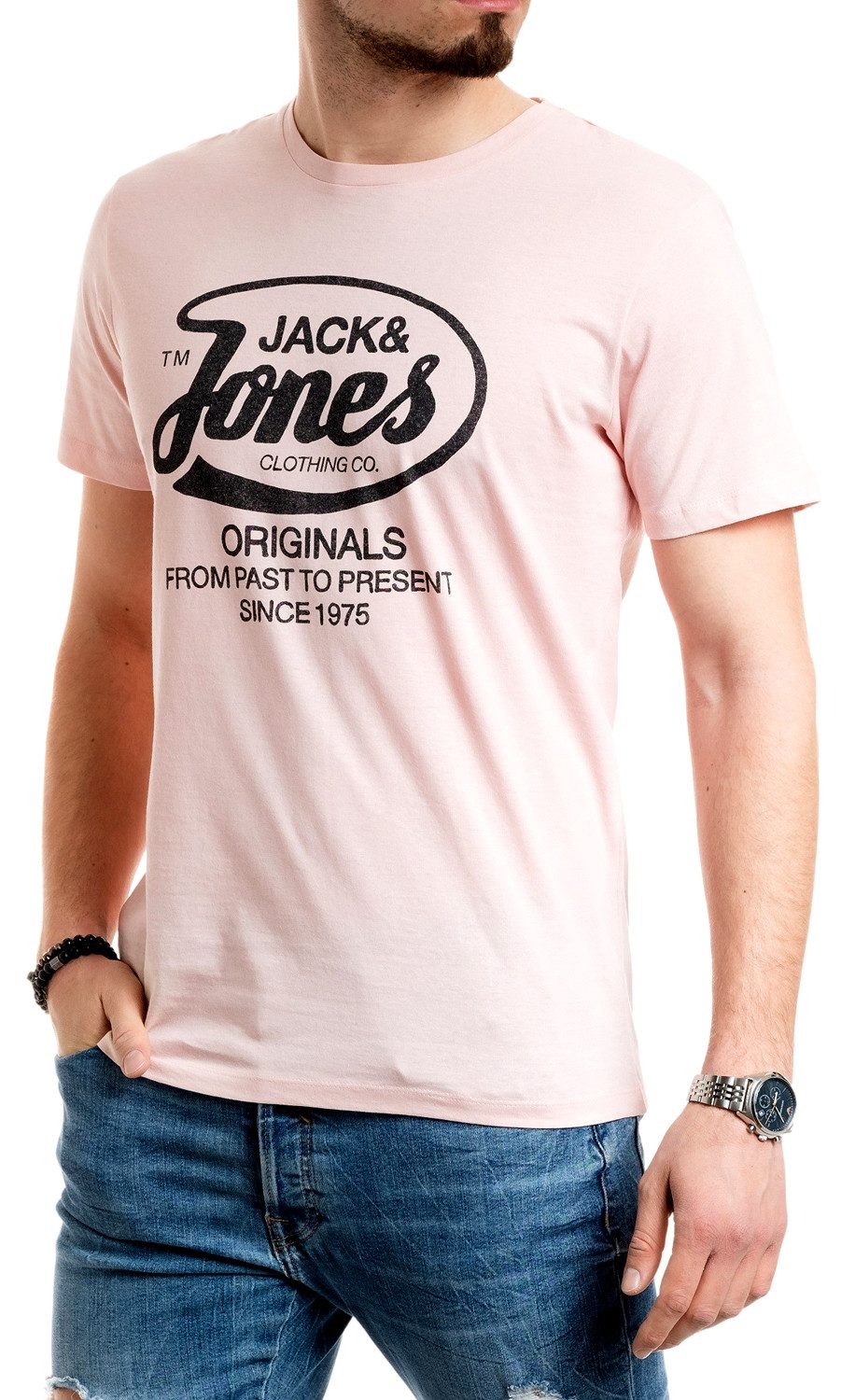 Jack & Jones Print-Shirt Regular Fit T-Shirt mit Rundhalsausschnitt