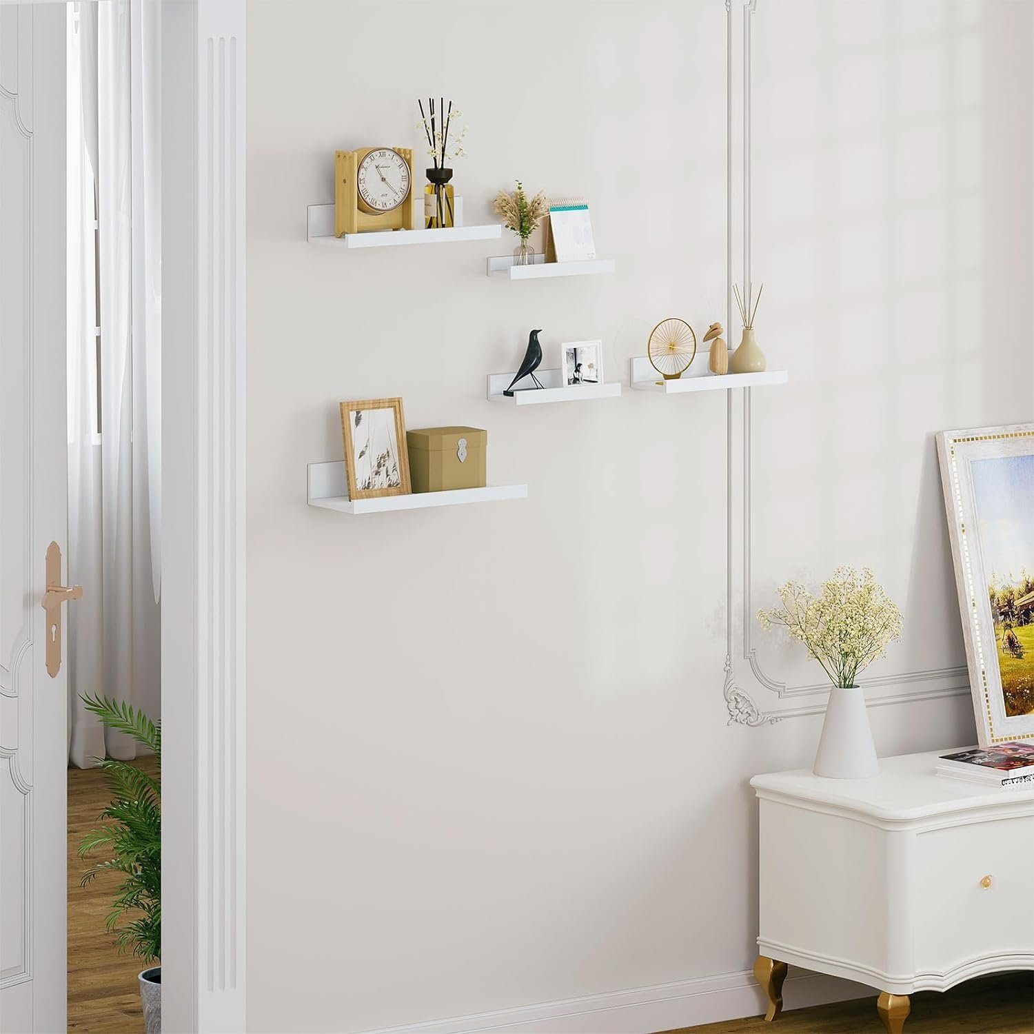 EUGAD Wandregal, 5-tlg., Schweberegal Weiß, verschiedener Größen günstig online kaufen