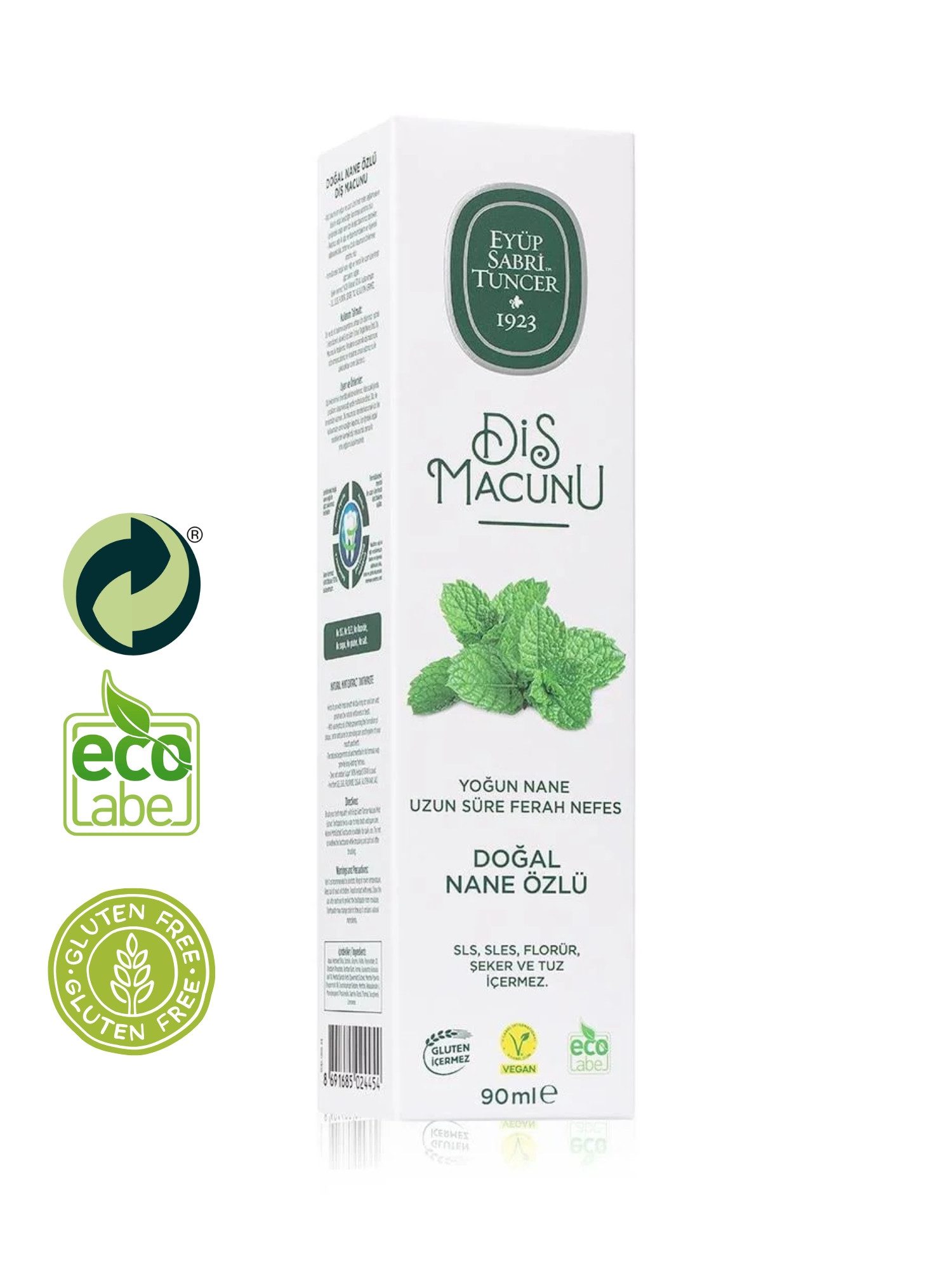 EYÜP SABRI TUNCER Zahnpasta Minz-Zahnpasta – VEGAN Natürliche Frische & Pflege, (2-St) Fluoridfrei, Ohne SLS&SLES, Ohne Zucker, Mit Stevia & Nelke-Extrakt