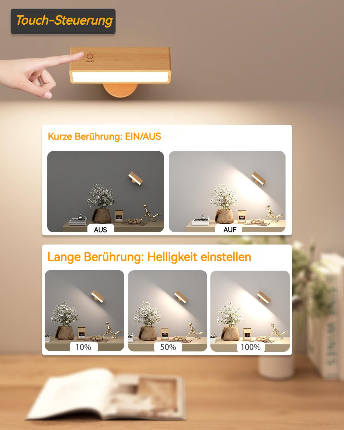 BlingBin LED Wandleuchte Wandlampe Akku Innen, günstig online kaufen