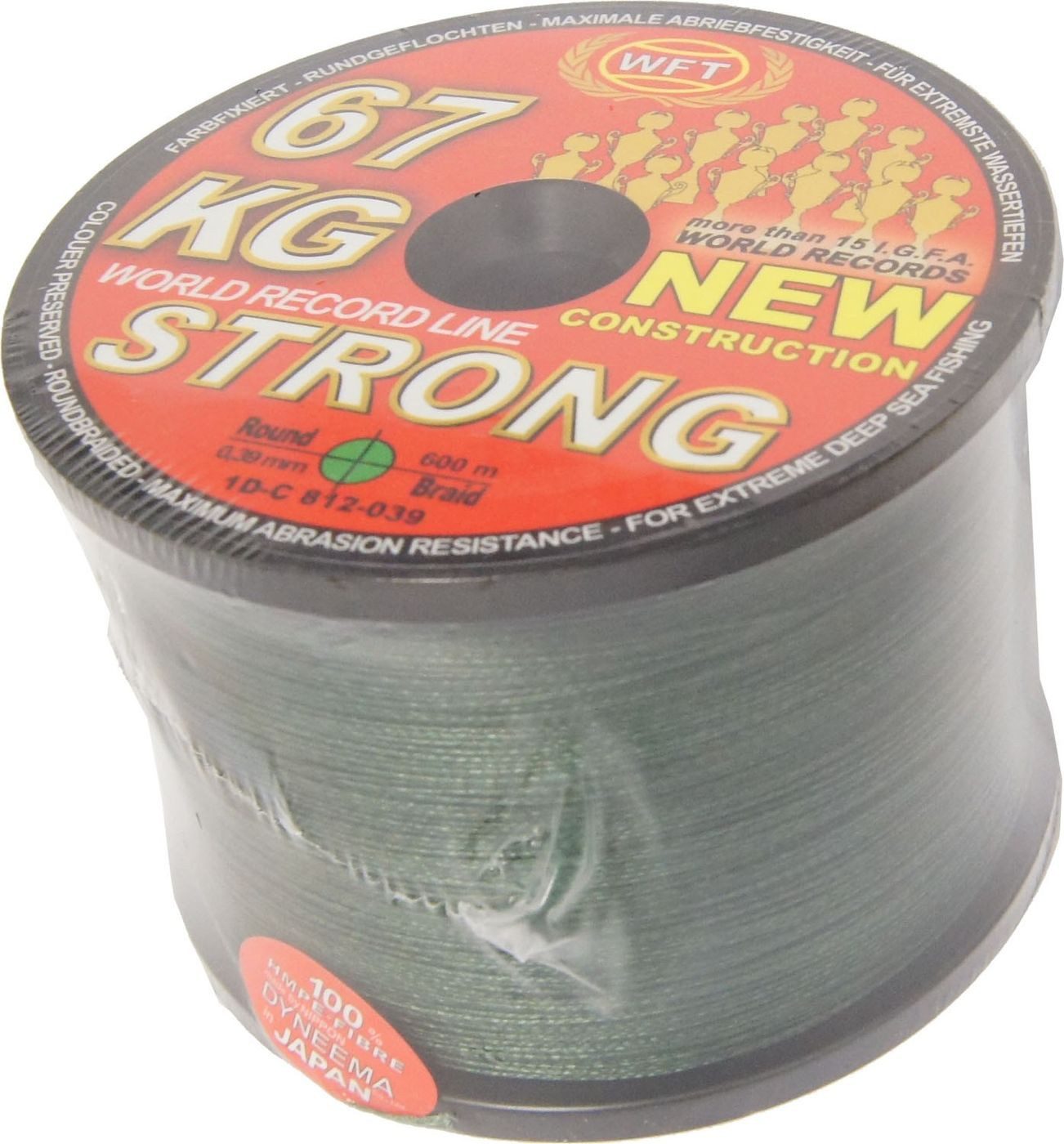 Angelschnur WFT KG STRONG Schnur geflochtene 600m 0,39mm 67kg