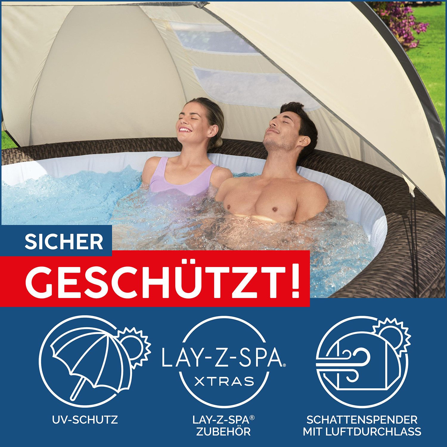 Bestway Poolüberdachung LAY-Z-SPA Xtras Sonnenschutzdach