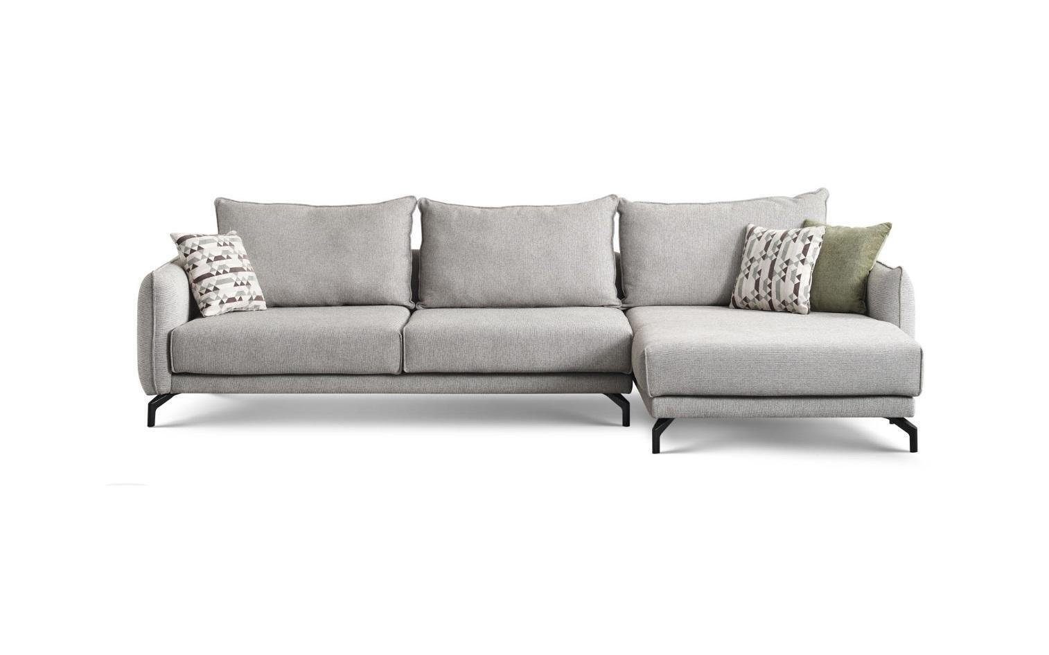 JVmoebel Ecksofa Couch L Form Ecksofa Wohnlandschaft Große Sofa Grau Modern, 2 Teile, Made in Europa