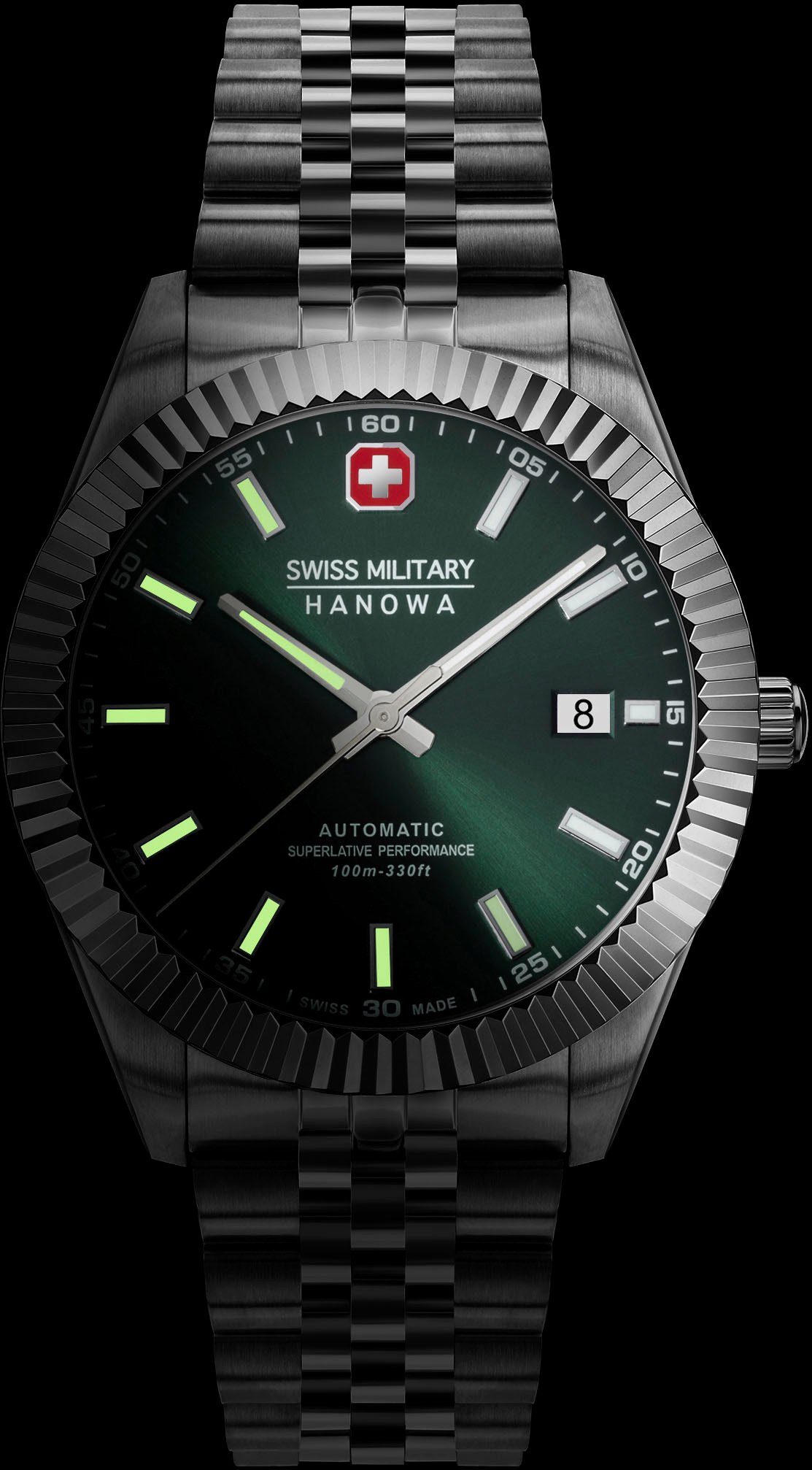 Uhr Schweizer AUTOMATIC Hanowa DILIGENTER, Military Swiss SMWGL0002103 Grün