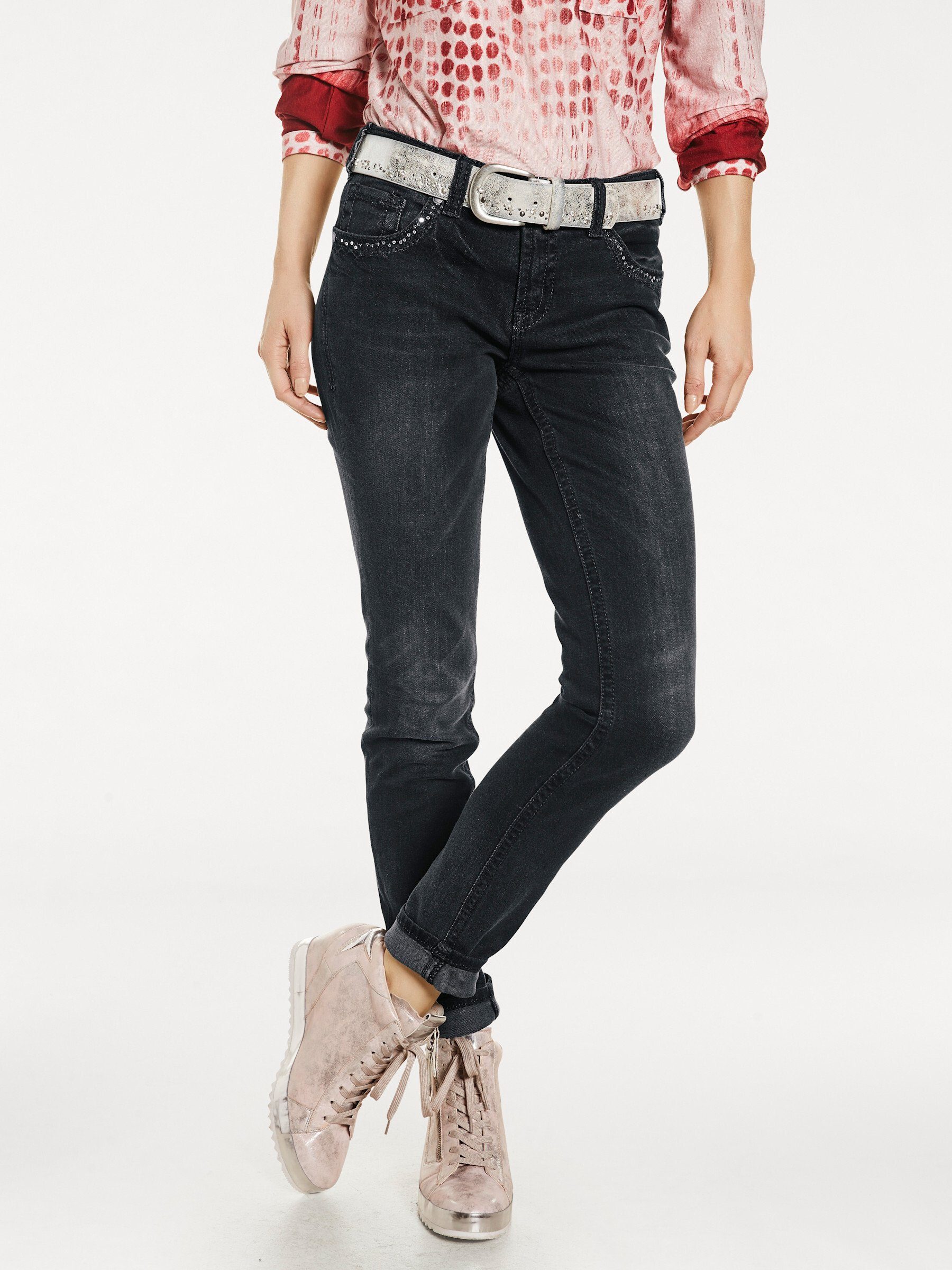 heine Bequeme Jeans Bauchweg-Jeans leicht vertieft