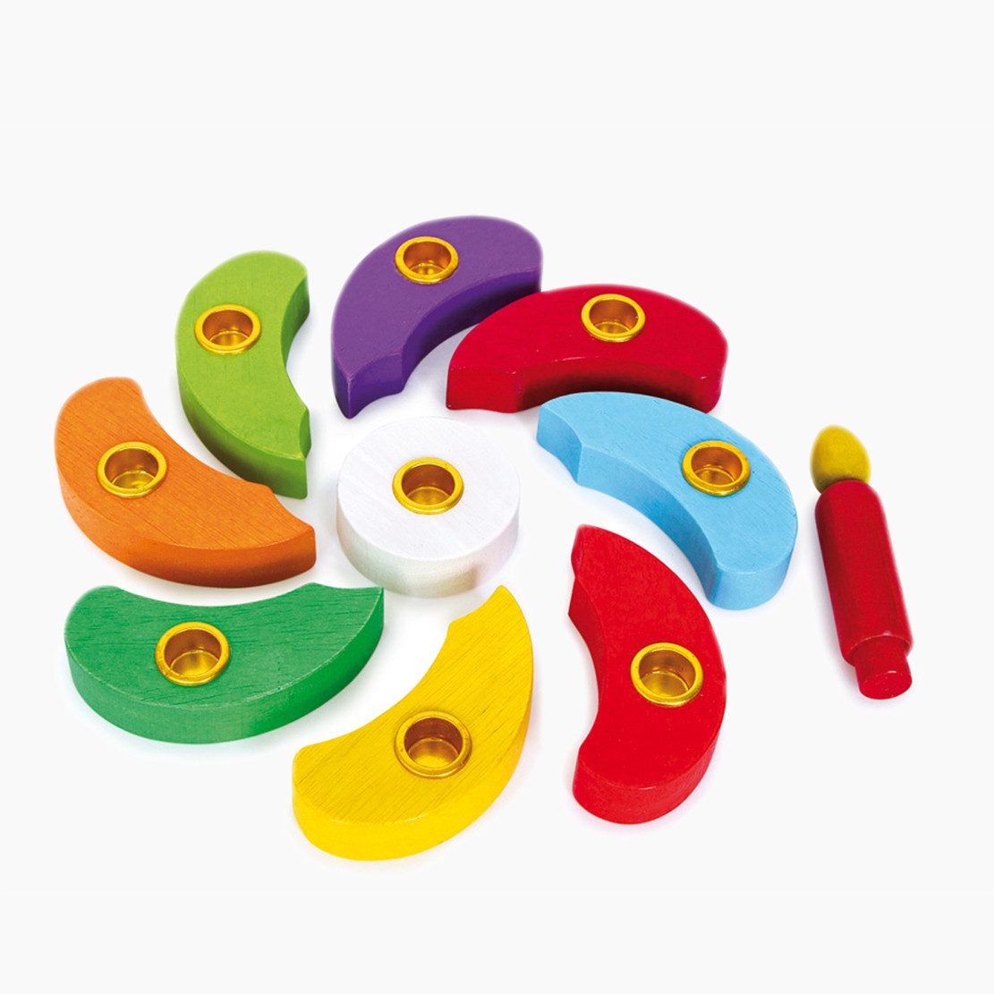 Small Foot Geburtstagskerze Geburtstagskranz Blume (spar packung, 9-tlg), Aus fein poliertem Buchenholz mit liebevollen Details
