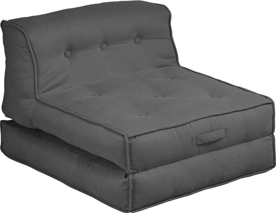 INOSIGN Sessel Pia, Loungesessel in 2 Größen, mit Schlaffunktion und Pouf