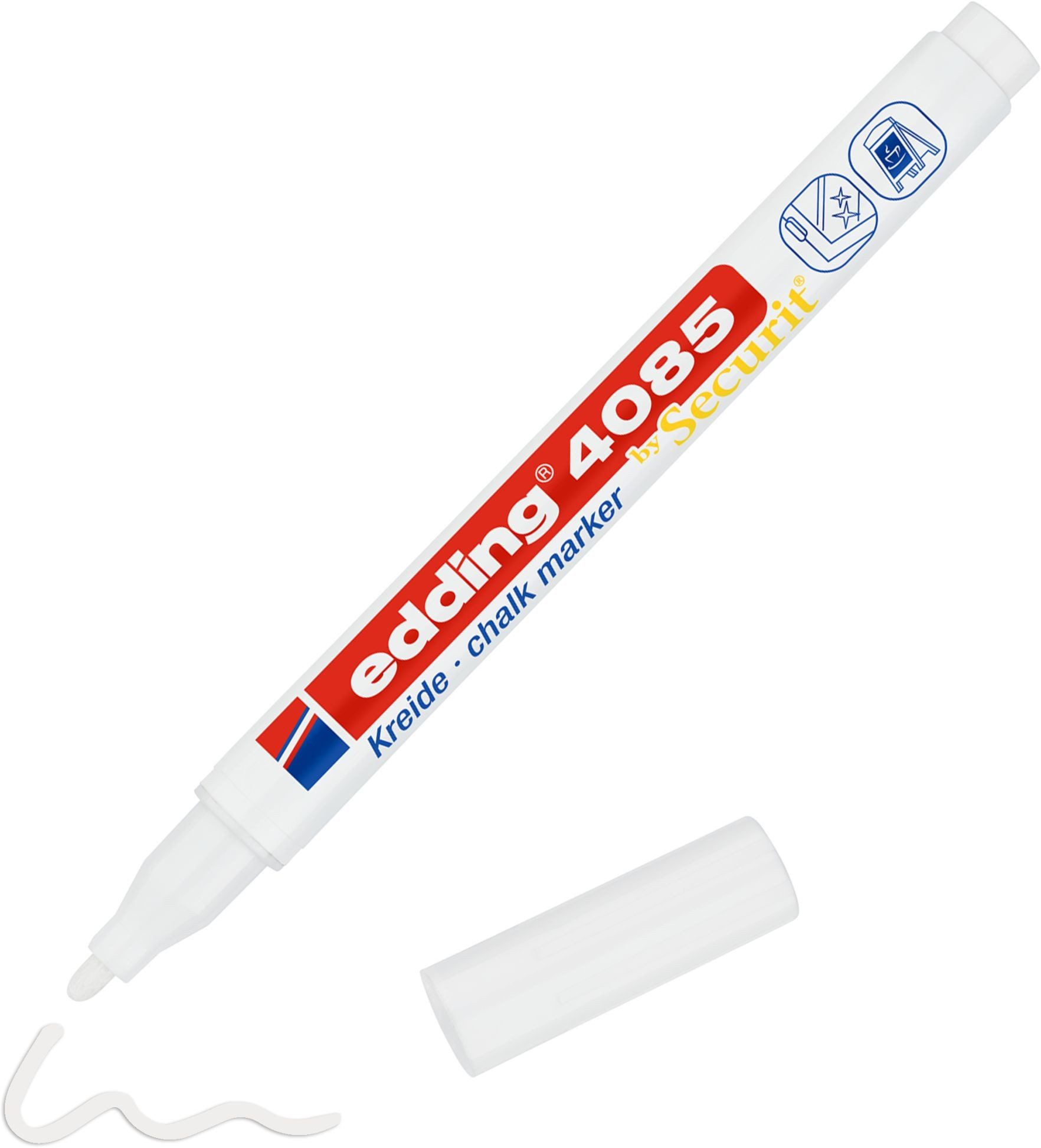 edding Filzstift Kreidemarker edding 4085 weiß Packung mit 10 Stück
