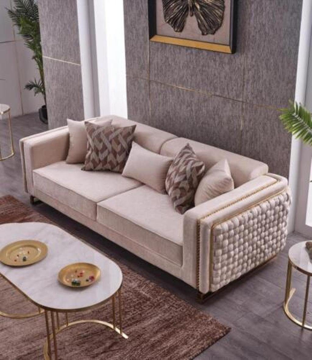 JVmoebel 3-Sitzer Dreisitzer Sofa Wohnzimmer Couch 3 Sitzer Polster Stoff Textil Möbel, 1 Teile, Made in Europa