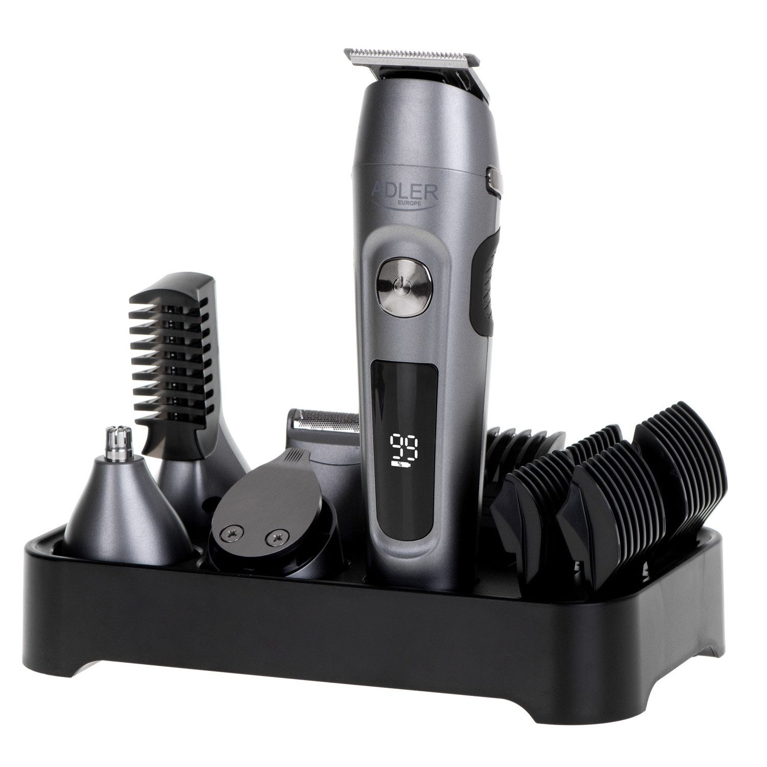 Adler Haar- und Bartschneider AD 2944, 6-in-1 Herren Pflegeset 600 mAh, mit LCD Anzeige, IPX6