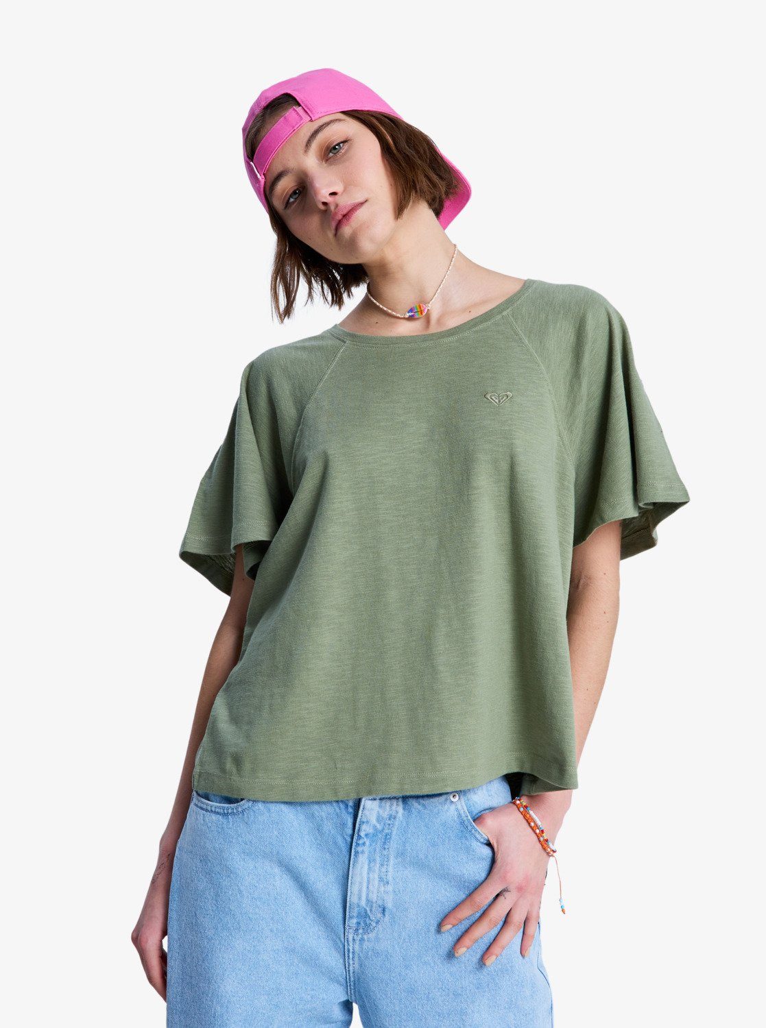 Roxy T-Shirt TIME FOR PALM TREE Kurzarm, sportlicher Stil