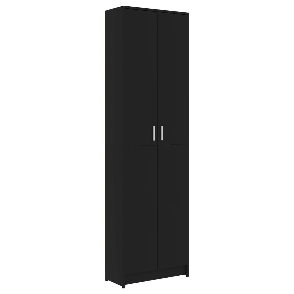 vidaXL Kleiderschrank Garderobenschrank 55x25x189 cm Schwarz Holzwerkstoff