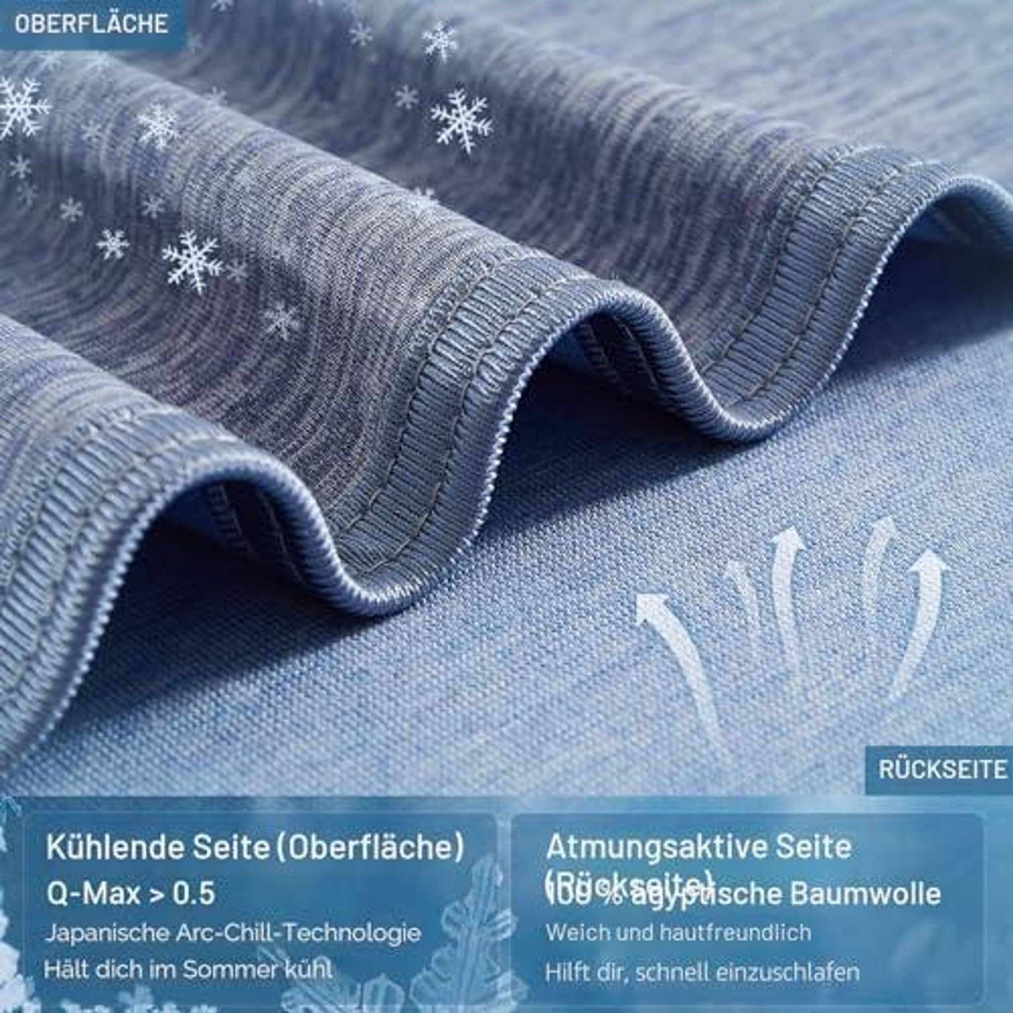 Wohndecke Marchpower Kühldecke Arc Chill Sommerdecke 150x200 Blau, FELIXLEO
