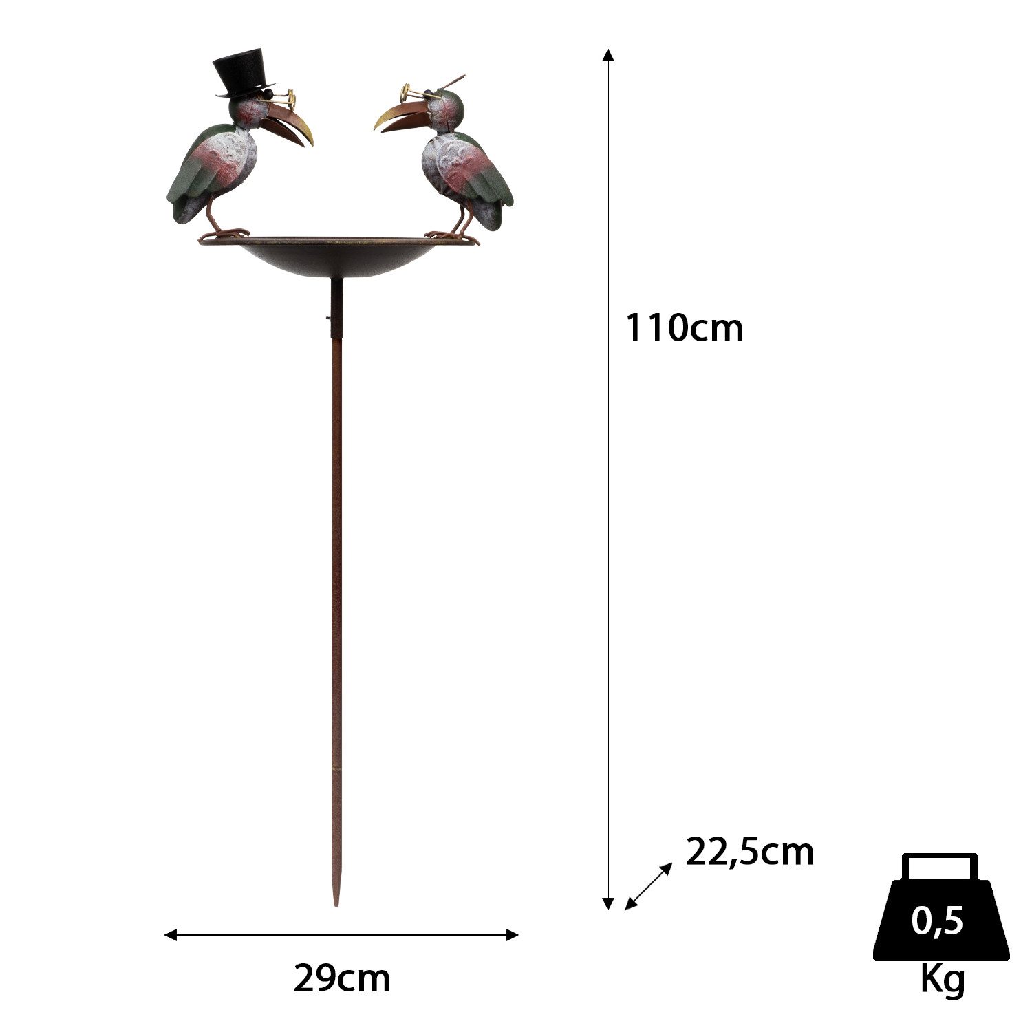 Moritz Vogeltränke Vogeltränke Garten Raben 29 x 110 x 22,5 cm
