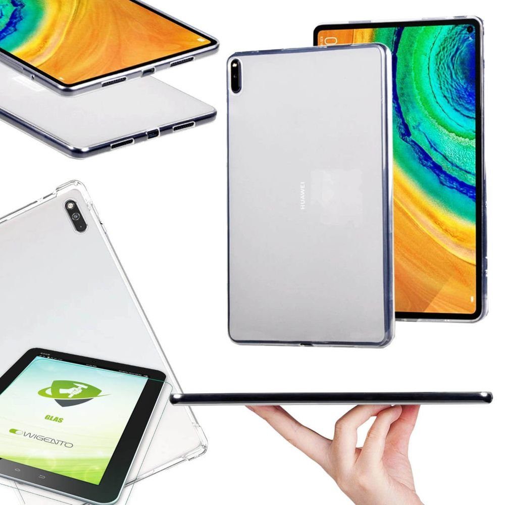 Wigento Tablet-Hülle Für Huawei MatePad Pro 11.0 Zoll 2021 Transparent  Hülle Tablet Tasche Cover + H9 Hart Glas
