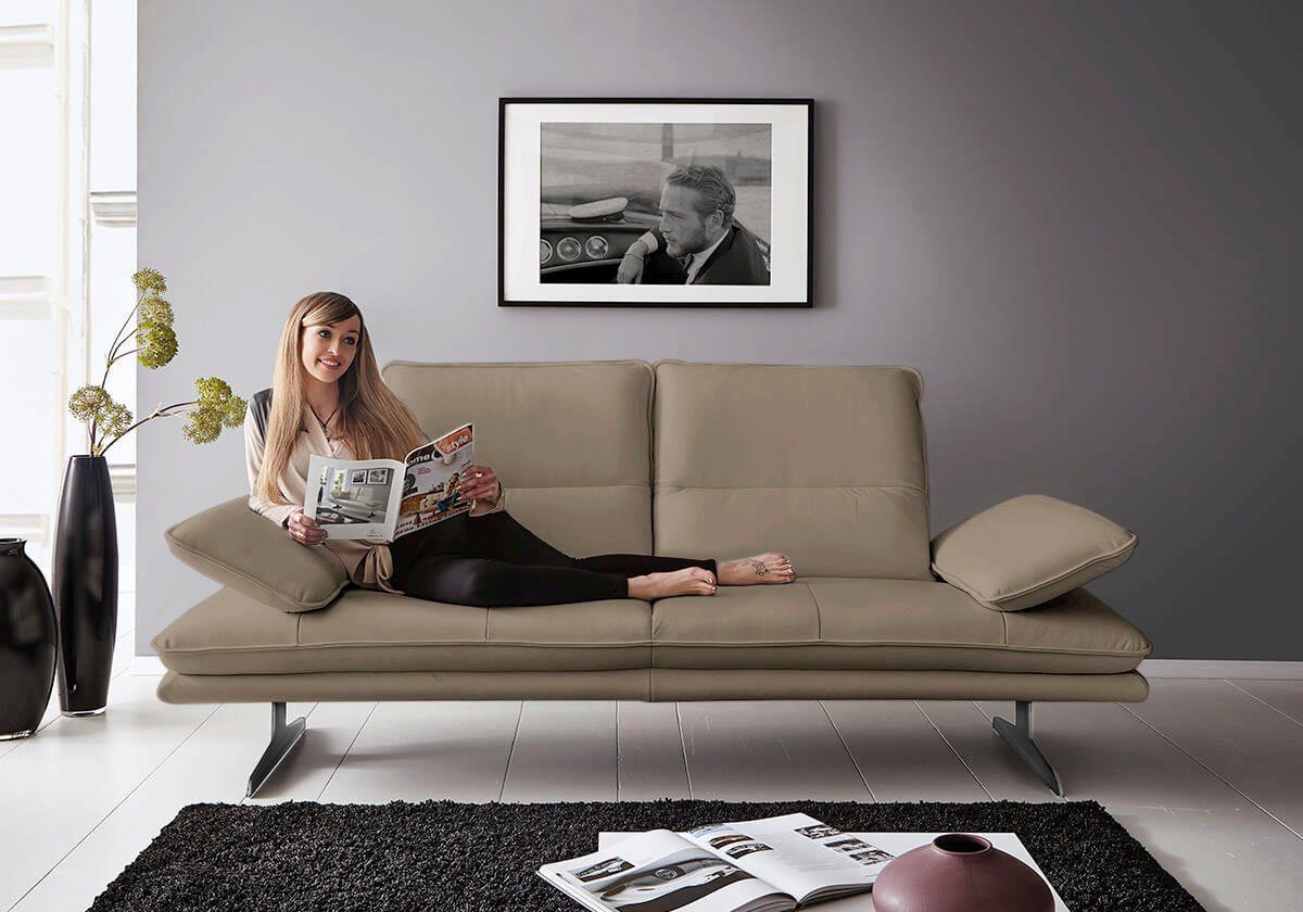 W.SCHILLIG 2-Sitzer broadway, Designsofa mit tollem Sitzkomfort, Breite 216cm, Sitztiefenverstellung, Kopfteil- & Seitenteilverstellung, Breite 216cm